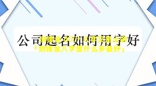 剑锋金 🐺 八字又是土命「剑锋金八字里什么多最好」